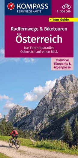 Abbildung von KOMPASS Radfernwegekarte Radfernwege & Biketouren Österreich - Übersichtskarte 1:300.000 | 2. Auflage | 2025 | beck-shop.de