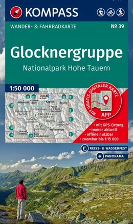 Abbildung von KOMPASS Wanderkarte 39 Glocknergruppe, Nationalpark Hohe Tauern 1:50.000 | 2. Auflage | 2025 | beck-shop.de