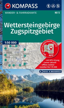 Abbildung von KOMPASS Wanderkarte 5 Wettersteingebirge, Zugspitzgebiet 1:50.000 | 2. Auflage | 2025 | beck-shop.de