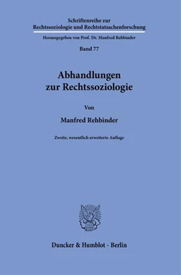 Abbildung von Rehbinder | Abhandlungen zur Rechtssoziologie | 2. Auflage | 2025 | beck-shop.de
