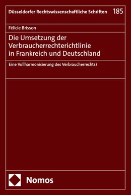 Abbildung von Brisson | Die Umsetzung der Verbraucherrechterichtlinie in Frankreich und Deutschland | 1. Auflage | 2025 | beck-shop.de