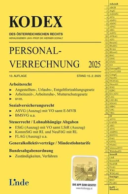 Abbildung von Seebacher / Doralt | KODEX Personalverrechnung 2025/26 | 13. Auflage | 2025 | beck-shop.de