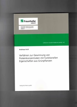 Abbildung von Huft | Verfahren zur Gewinnung von Proteinkonzentraten mit funktionellen Eigenschaften aus Grünpflanzen | 1. Auflage | 2025 | beck-shop.de