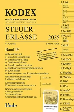 Abbildung von Schilcher / Doralt | KODEX Steuer-Erlässe 2025, Band IV | 41. Auflage | 2025 | beck-shop.de