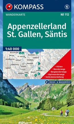 Abbildung von KOMPASS Wanderkarte 112 Appenzellerland, St. Gallen, Säntis 1:40.000 | 2. Auflage | 2025 | beck-shop.de