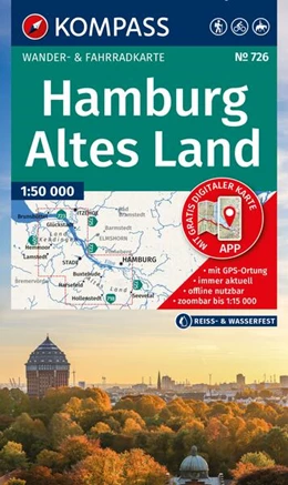 Abbildung von KOMPASS Wanderkarte 726 Hamburg, Altes Land 1:50.000 | 2. Auflage | 2025 | beck-shop.de