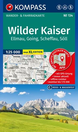 Abbildung von KOMPASS Wanderkarte 134 Wilder Kaiser, Ellmau, Going, Scheffau, Söll 1:25.000 | 1. Auflage | 2025 | beck-shop.de