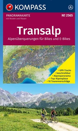 Abbildung von KOMPASS Radfernwegekarte Transalp Panoramakarte 1:2 Mio. | 1. Auflage | 2025 | beck-shop.de