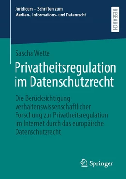 Abbildung von Wette | Privatheitsregulation im Datenschutzrecht | 1. Auflage | 2025 | beck-shop.de