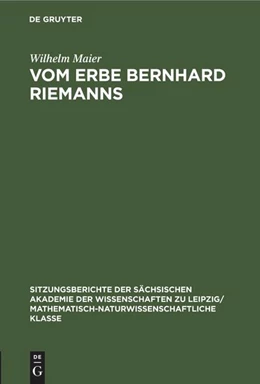 Abbildung von Maier | Vom Erbe Bernhard Riemanns | 1. Auflage | 2022 | beck-shop.de