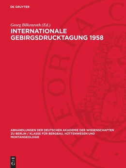 Abbildung von Bilkenroth | Internationale Gebirgsdrucktagung 1958 | 1. Auflage | 1959 | beck-shop.de
