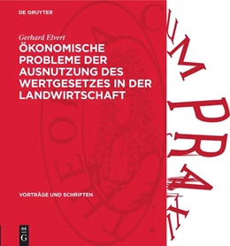 Abbildung von Elvert | Ökonomische Probleme der Ausnutzung des Wertgesetzes in der Landwirtschaft | 1. Auflage | 1963 | beck-shop.de