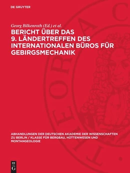 Abbildung von Bilkenroth / Höfer | Bericht über das 9. Ländertreffen des Internationalen Büros für Gebirgsmechanik | 1. Auflage | 1968 | beck-shop.de