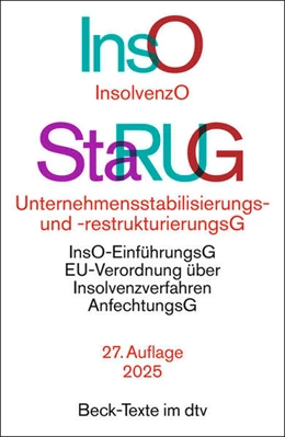 Abbildung von Insolvenzordnung / Unternehmensstabilisierungs- und -restrukturierungsgesetz | 27. Auflage | 2025 | beck-shop.de