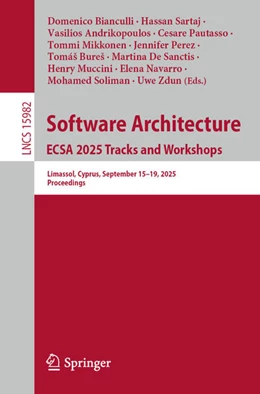 Abbildung von Bianculli / Sartaj | Software Architecture. ECSA 2025 Tracks and Workshops | 1. Auflage | 2025 | beck-shop.de