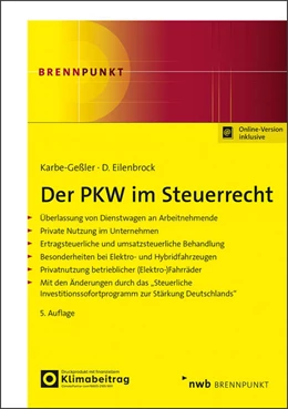 Abbildung von Karbe-Geßler / Eilenbrock | Der PKW im Steuerrecht | 5. Auflage | 2025 | beck-shop.de