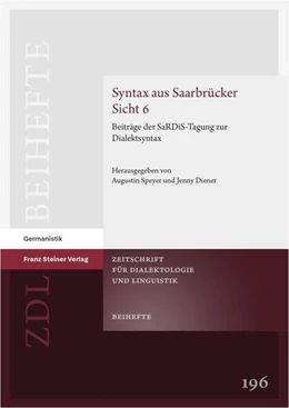 Abbildung von Diener / Speyer | Syntax aus Saarbrücker Sicht 6 | 1. Auflage | 2025 | beck-shop.de
