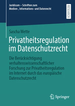 Abbildung von Wette | Privatheitsregulation im Datenschutzrecht | 1. Auflage | 2025 | beck-shop.de