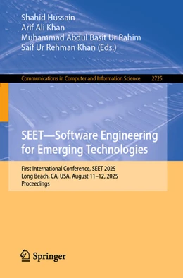 Abbildung von Hussain / Khan | SEET—Software Engineering for Emerging Technologies | 1. Auflage | 2025 | beck-shop.de