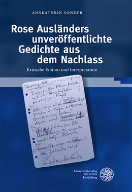 Abbildung von Sonder | Rose Ausländers unveröffentlichte Gedichte aus dem Nachlass | 1. Auflage | 2025 | 126 | beck-shop.de