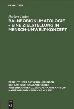 Abbildung von Jordan | Balneobioklimatologie - Eine Zielstellung im Mensch-Umwelt-Konzept | 1. Auflage | 2022 | beck-shop.de