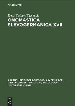 Abbildung von Eichler / Walther | Onomastica Slavogermanica XVII | 1. Auflage | 2022 | beck-shop.de