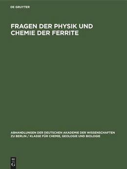 Abbildung von Fragen der Physik und Chemie der Ferrite | 1. Auflage | 2022 | beck-shop.de
