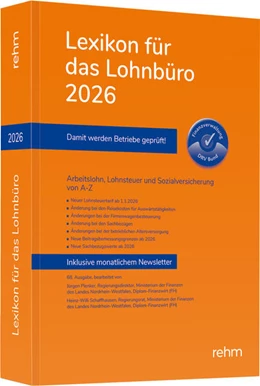 Abbildung von Schönfeld / Plenker | Lexikon für das Lohnbüro 2026 | 1. Auflage | 2026 | beck-shop.de
