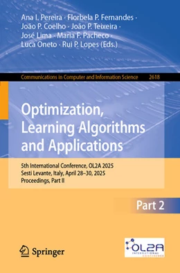 Abbildung von Pereira / Fernandes | Optimization, Learning Algorithms and Applications | 1. Auflage | 2025 | beck-shop.de