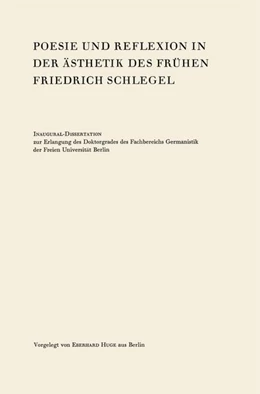 Abbildung von Huge | Poesie und Reflexion in der Ästhetik des Frühen Friedrich Schlegel | 1. Auflage | 2026 | beck-shop.de