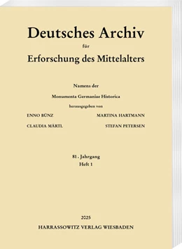 Abbildung von Bünz / Hartmann | Deutsches Archiv für Erforschung des Mittelalters 81 (2025)1 | 1. Auflage | 2025 | 81,1 | beck-shop.de
