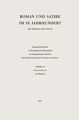 Abbildung von Schönert | Roman und Satire im 18.Jahrhundert | 1. Auflage | 2025 | beck-shop.de