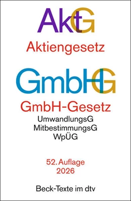 Abbildung von Aktiengesetz, GmbH-Gesetz | 52. Auflage | 2025 | beck-shop.de