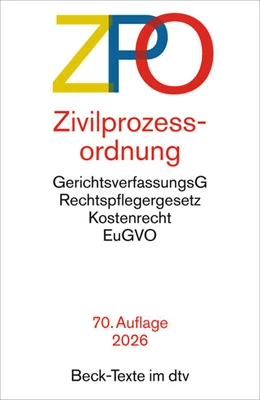 Abbildung von Zivilprozessordnung | 70. Auflage | 2025 | beck-shop.de