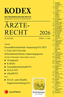 Abbildung von Doralt | KODEX Ärzterecht 2026 - inkl. App | 22. Auflage | 2025 | beck-shop.de