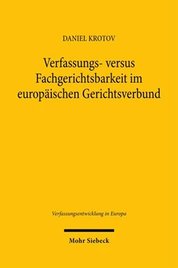 Abbildung von Krotov | Verfassungs- versus Fachgerichtsbarkeit im europäischen Gerichtsverbund | 1. Auflage | 2026 | beck-shop.de