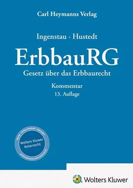 Abbildung von Hustedt / Ingenstau | ErbbauRG - Kommentar | 13. Auflage | 2026 | beck-shop.de