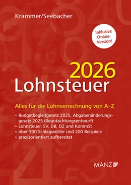 Abbildung von Krammer / Seebacher | Lohnsteuer 2026 | 46. Auflage | 2025 | beck-shop.de