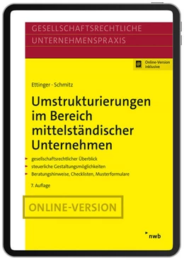 Abbildung von Ettinger / Schmitz | Umstrukturierungen im Bereich mittelständischer Unternehmen | 7. Auflage | 2025 | beck-shop.de