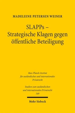 Abbildung von Weiner | SLAPPs – Strategische Klagen gegen öffentliche Beteiligung | 1. Auflage | 2026 | beck-shop.de