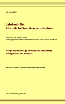Abbildung von Institut für christliche Sozialwissenschaften | Jahrbuch für Christliche Sozialwissenschaften, 66. Band/2025 | 1. Auflage | 2025 | 66 | beck-shop.de