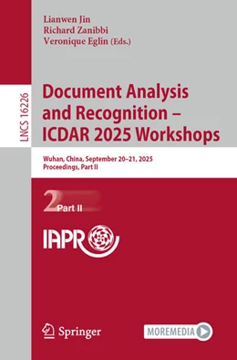 Abbildung von Jin / Zanibbi | Document Analysis and Recognition - ICDAR 2025 Workshops | 1. Auflage | 2025 | beck-shop.de