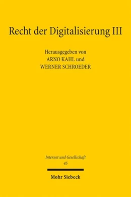 Abbildung von Kahl / Schroeder | Recht der Digitalisierung III | 1. Auflage | 2026 | beck-shop.de