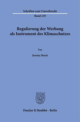 Abbildung von Heeck | Regulierung der Werbung als Instrument des Klimaschutzes | 1. Auflage | 2026 | beck-shop.de