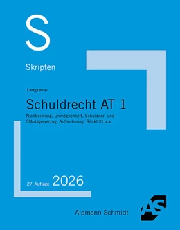 Abbildung von Langkamp | Skript Schuldrecht AT 1 | 27. Auflage | 2026 | beck-shop.de
