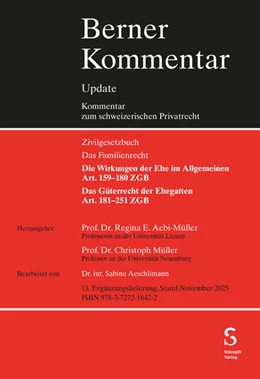 Abbildung von Aeschlimann / Müller | Eherecht, Art. 159–251 ZGB, 13. Ergänzungslieferung | 1. Auflage | | beck-shop.de