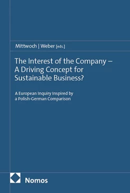 Abbildung von Mittwoch / Weber | The Interest of the Company – A Driving Concept for Sustainable Business? | 1. Auflage | 2026 | beck-shop.de