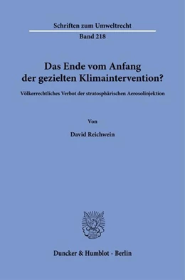 Abbildung von Reichwein | Das Ende vom Anfang der gezielten Klimaintervention? | 1. Auflage | 2026 | beck-shop.de
