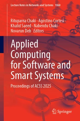 Abbildung von Chaki / Cortesi | Applied Computing for Software and Smart Systems | 1. Auflage | 2026 | beck-shop.de