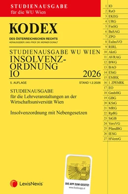 Abbildung von Doralt | KODEX Insolvenzordnung für die WU 2026 | 5. Auflage | 2026 | beck-shop.de